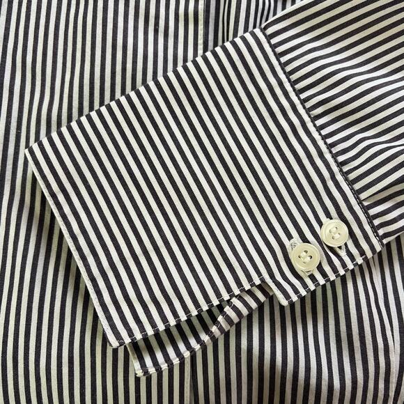 Calvin Klein Womens Non Iron Button Down Dress Shirt Top Blouse Striped Large - Picture 7 of 10